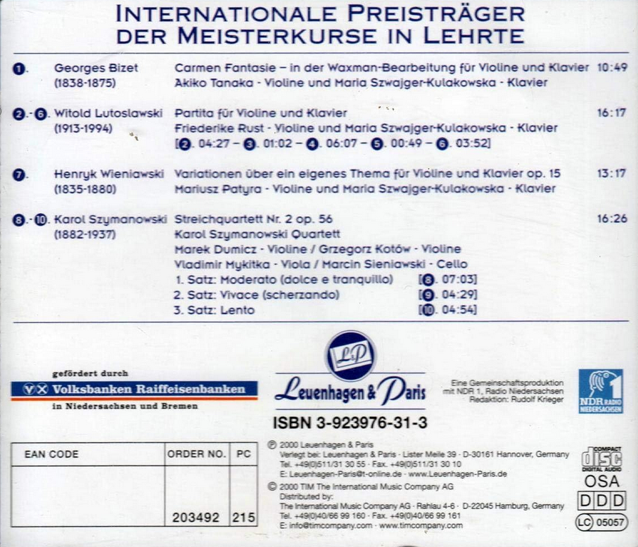 Internationale Preisträger der Meisterkurse in Lehrte: Viersaitige Variationen (CD)