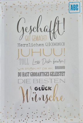 Geschafft! Gut gemacht, Herzlichen Glückwunsch (B6)