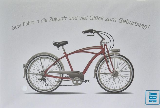 Gute Fahrt in die Zukunft und viel Glück zum Geburtstag (B6)