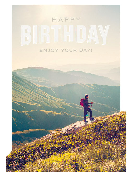 Doppelkarte Basic / Happy Birthday / Enjoy your day / hoch