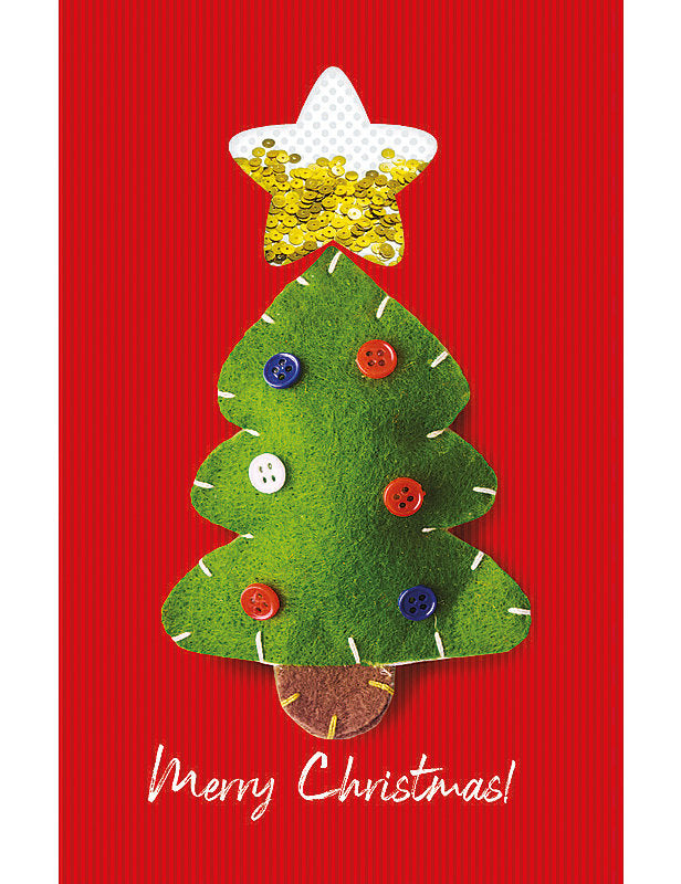 Biglietto Buon Natale C/paillettes