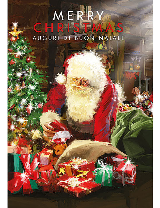 Biglietto Buon Natale C/glitter