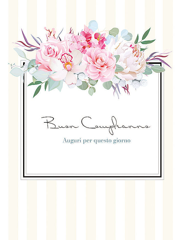 Biglietto Compleanno Flower C/glitter