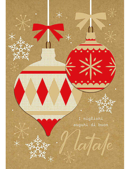 Biglietto Natale Carta Kraft C/appl.