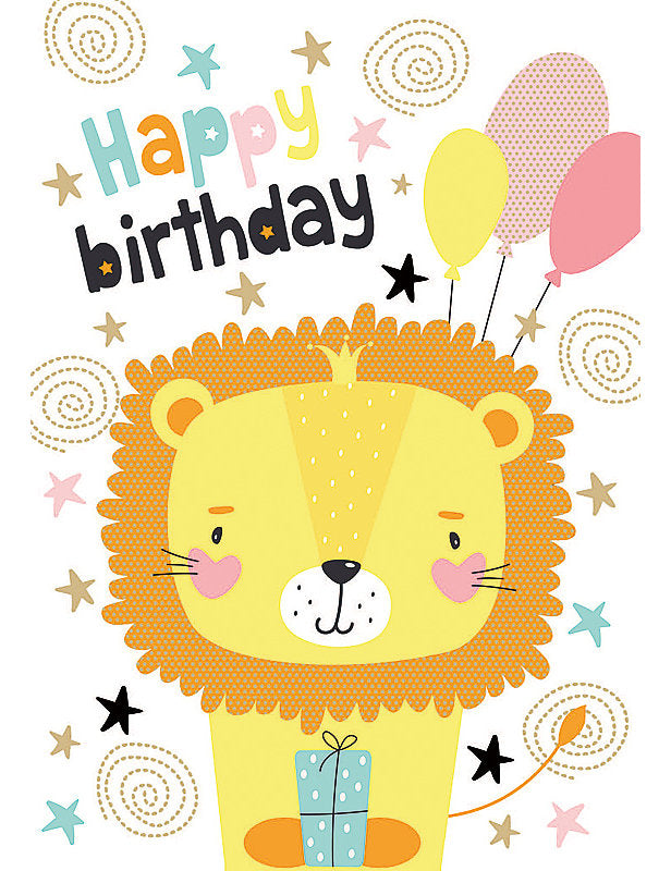 Biglietto Compleanno Animaletti C/foil