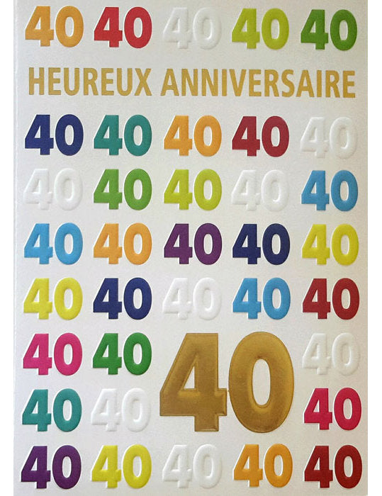 Doppelkarte / Heureux 40 / Anniversaire