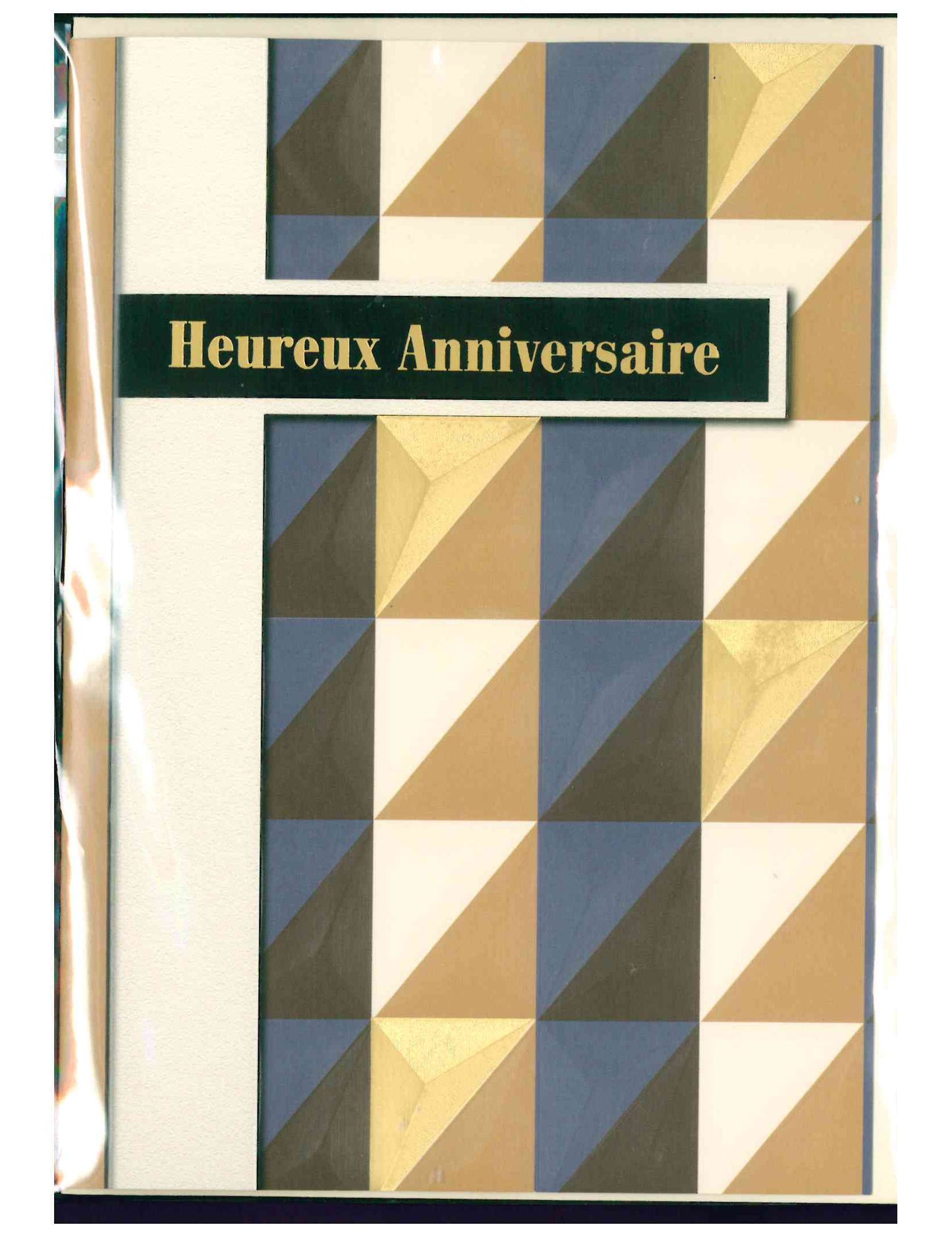 Doppelkarte. Heureux Anniversaire