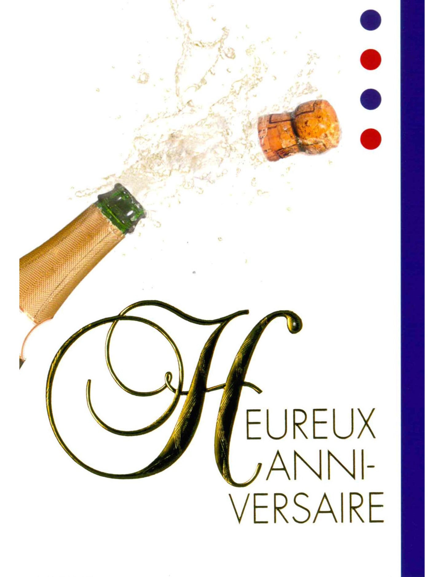 Doppelkarte. Heureux Anniversaire