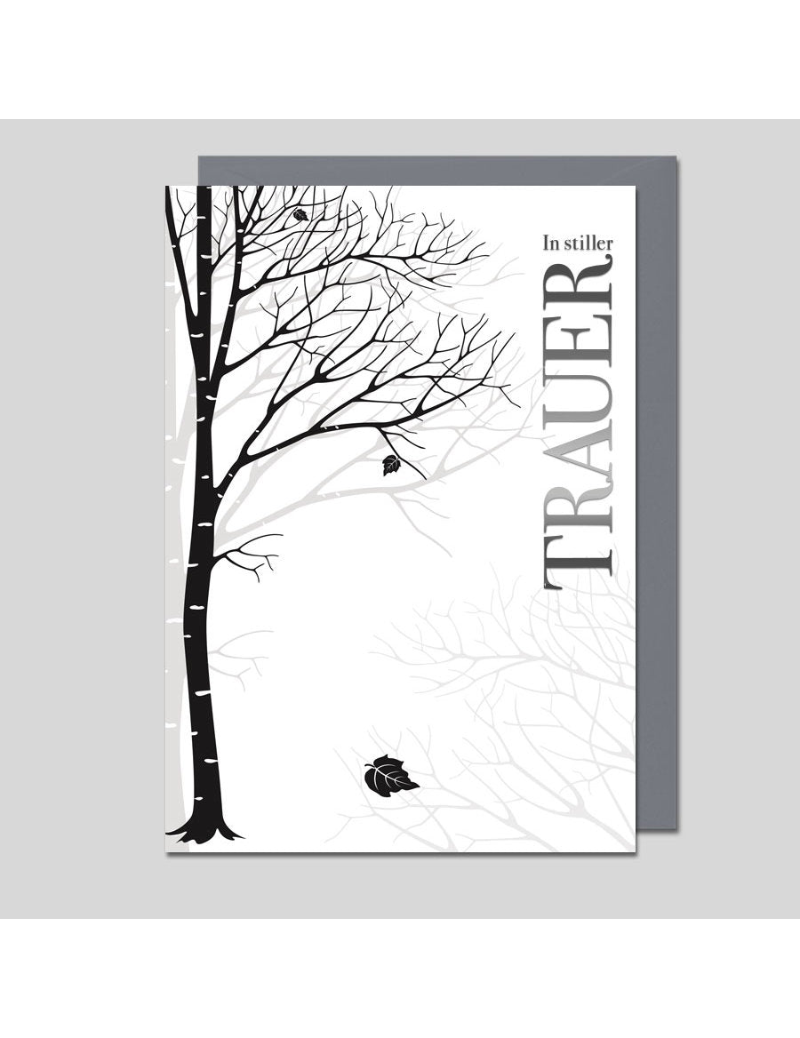 Doppelkarte. Trauer In stiller Trauer