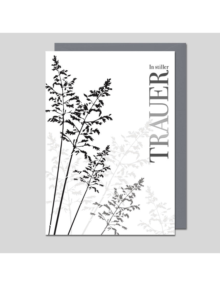 Doppelkarte. Trauer In stiller Trauer