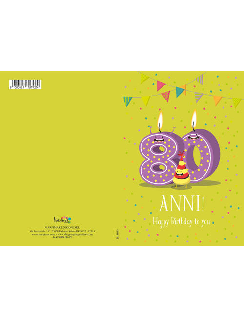 BIGLIETTO 80 ANNI C/GLITTER