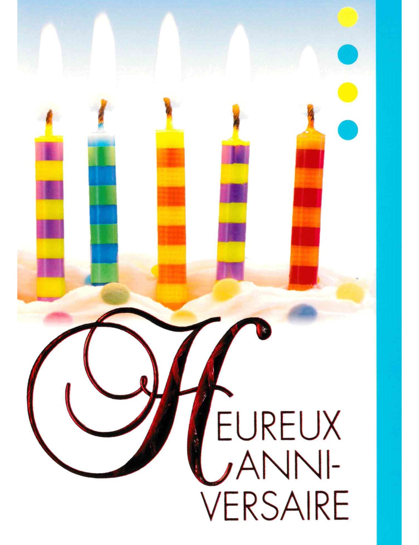 Doppelkarte. Heureux Anniversaire