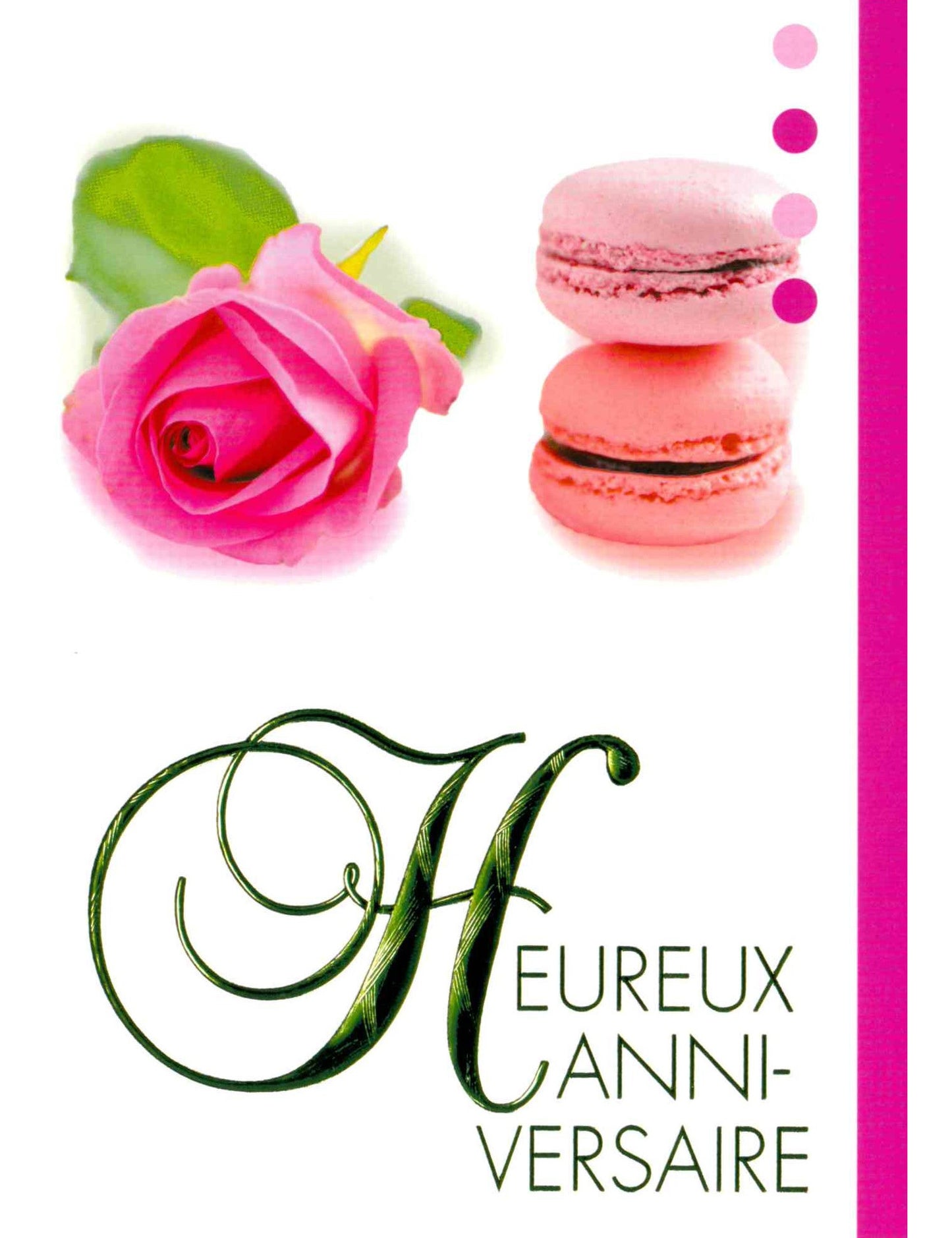 Doppelkarte. Heureux Anniversaire