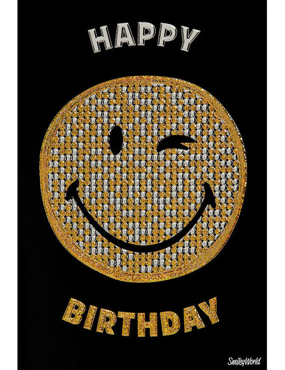 Doppelkarte. Geburtstag Smiley