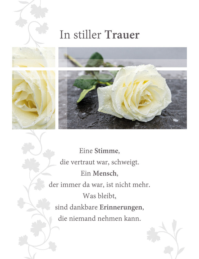 Doppelkarte. Plastikfrei. Trauer