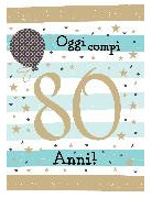 Doppelkarte. Biglietto 80 anni c/foil