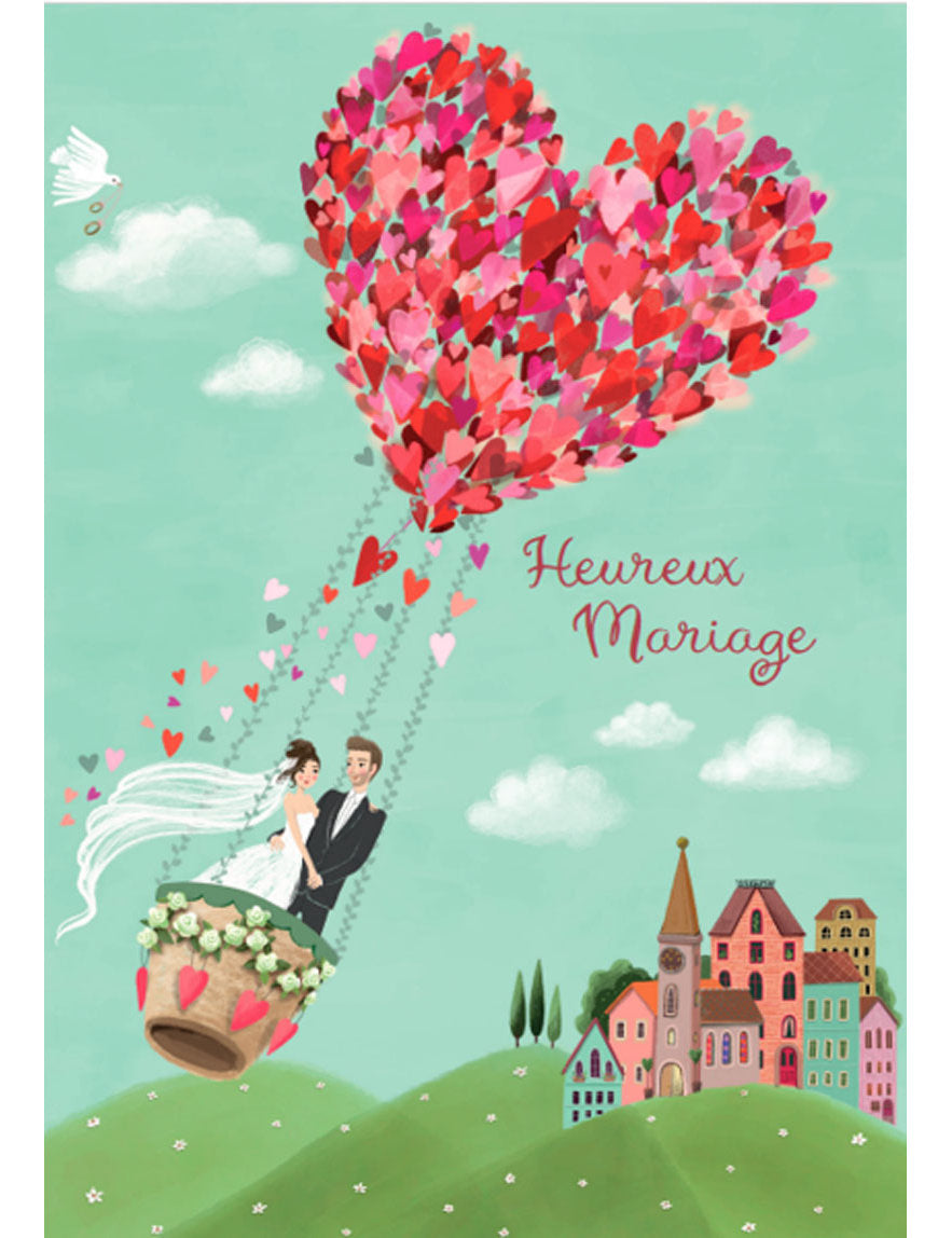 Carte double. Heureux mariage