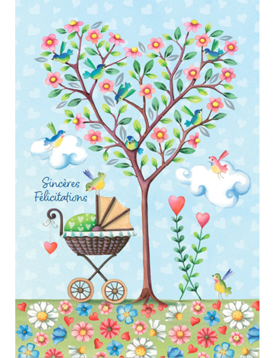 Carte double. Sinceres Felicitations