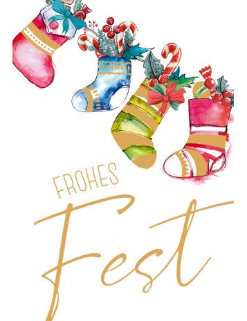 Doppelkarte. Green Karma X-MAS - Weihnachtssöckchen