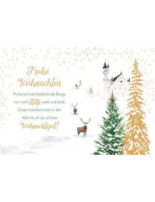 Doppelkarte. Green Karma X-MAS - Märchenschloss im Winter