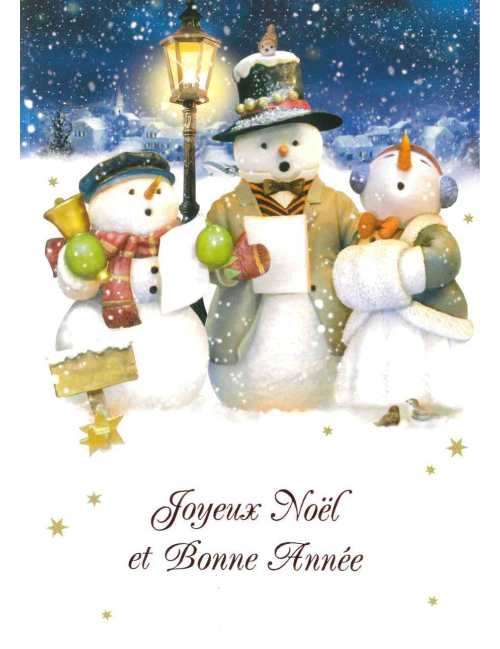 Carte double. Joyeux Noël et Bonne Année