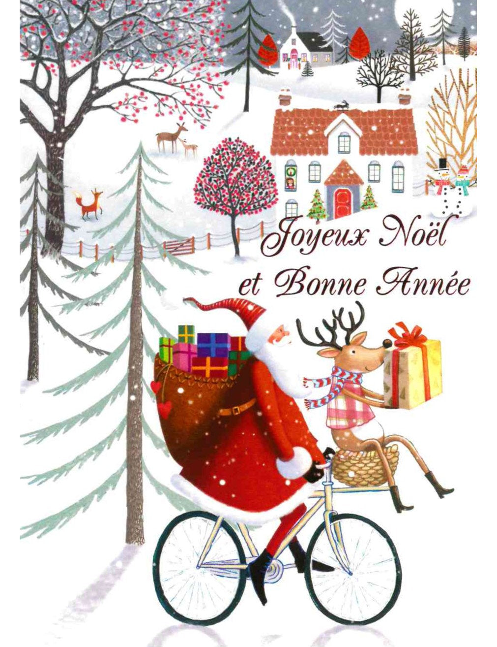 Carte double. Joyeux Noël et Bonne Année