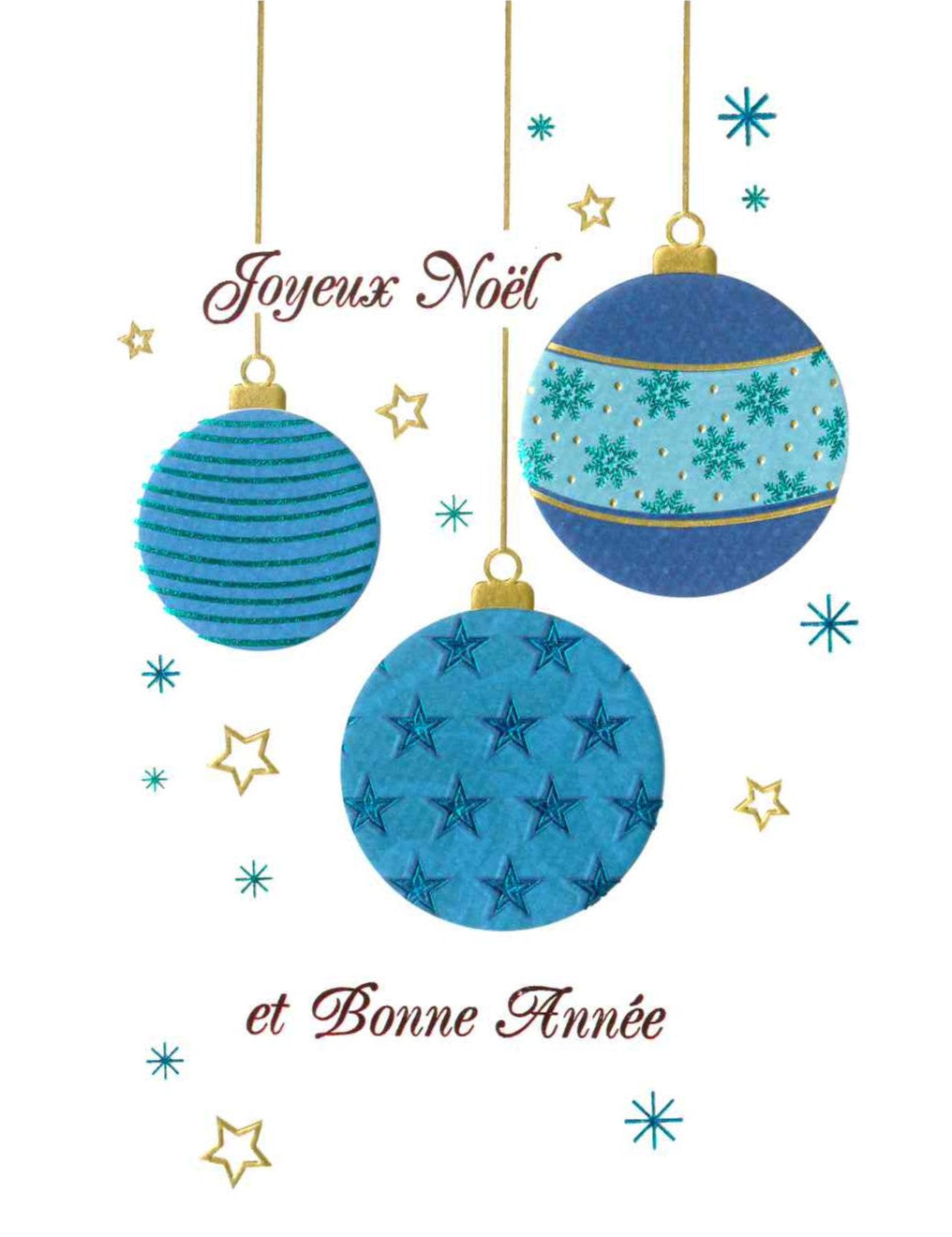 Carte double. Joyeux Noël et Bonne Année