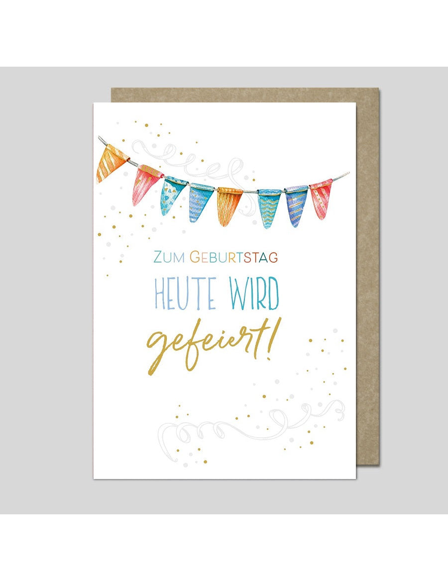 Doppelkarte. AQUARELLE / plastikfrei / Zum Geburtstag