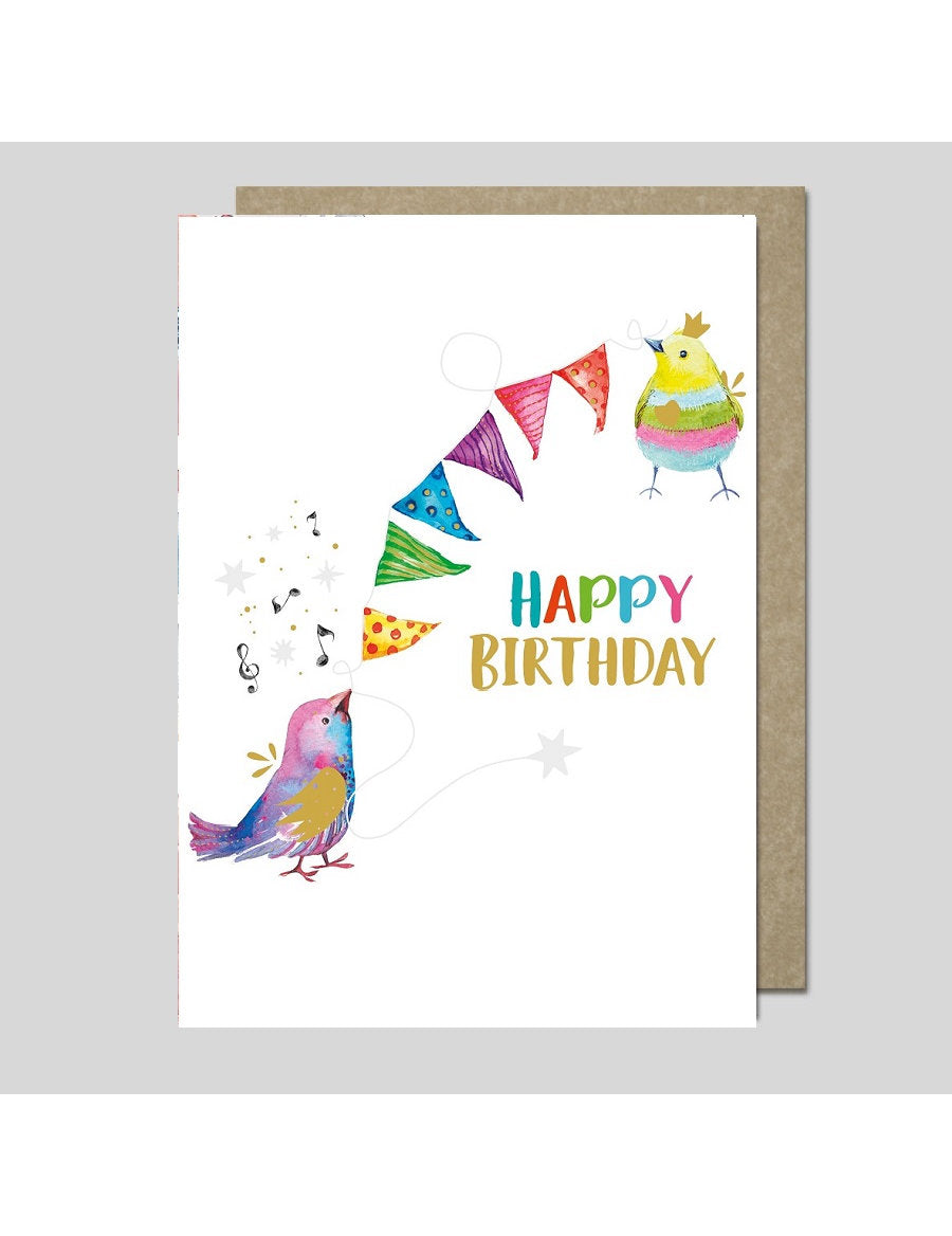 Doppelkarte. AQUARELLE / plastikfrei / Happy Birthday