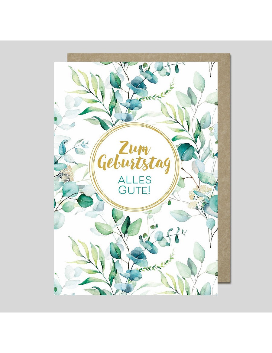 Doppelkarte. AQUARELLE / plastikfrei / Zum Geburtstag