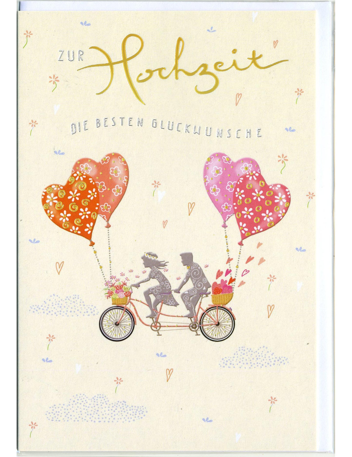 Doppelkarte / Hochzeit / hoch