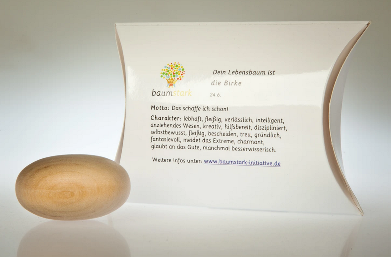 Handschmeichler Birke 45mm mit Baumhoroskop