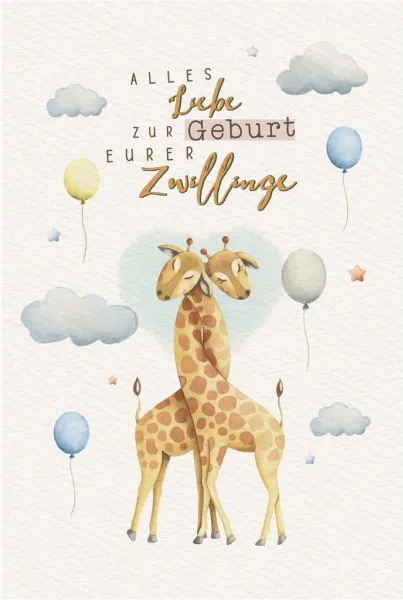 Alles Liebe zur Geburt eurer Zwillinge (B6)