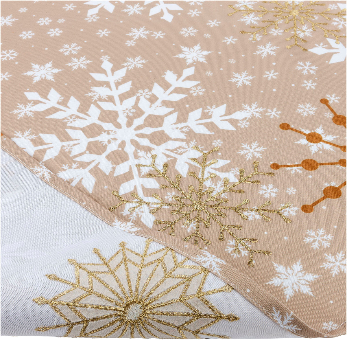 Mitteldecke Goldene Eisblumen (Grösse: 85 x 85cm)