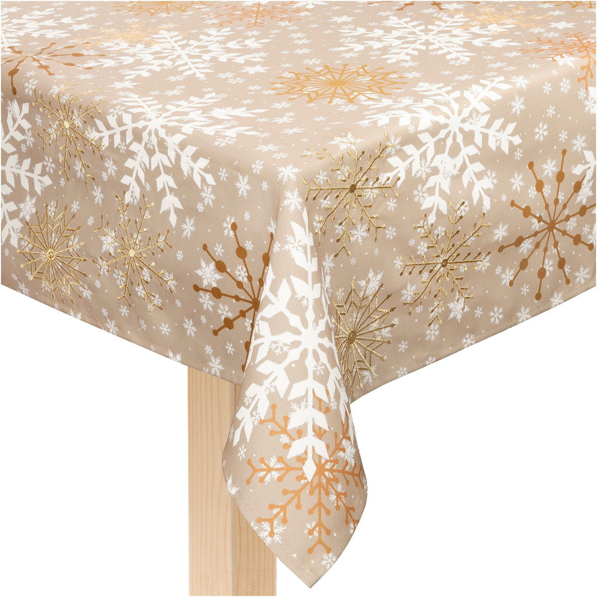 Tischdecke Goldene Eisblumen (Grösse: 130 x 170cm)