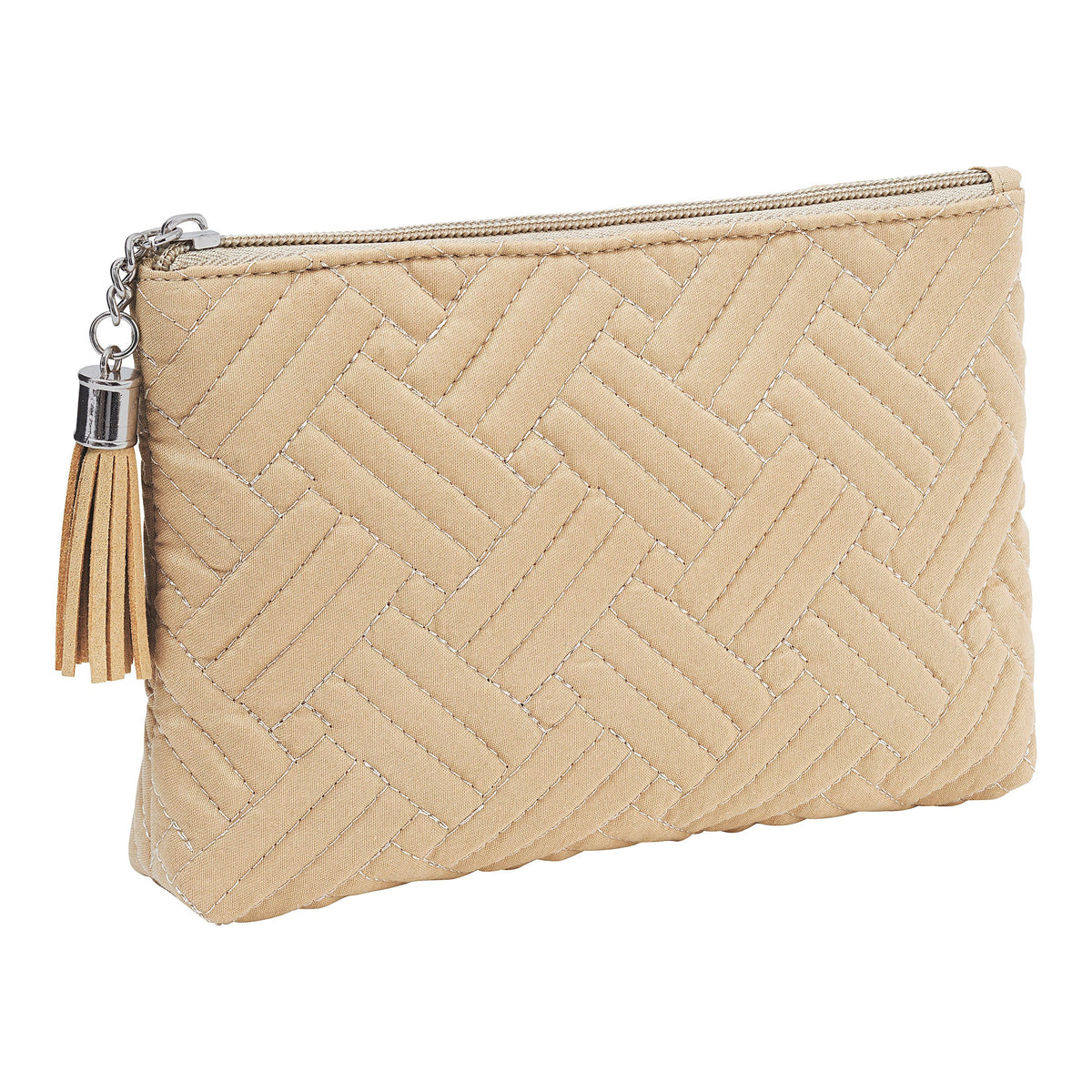 HJP Kosmetiktasche "Zoe" Steppoptik, (Farbe: taupe)
