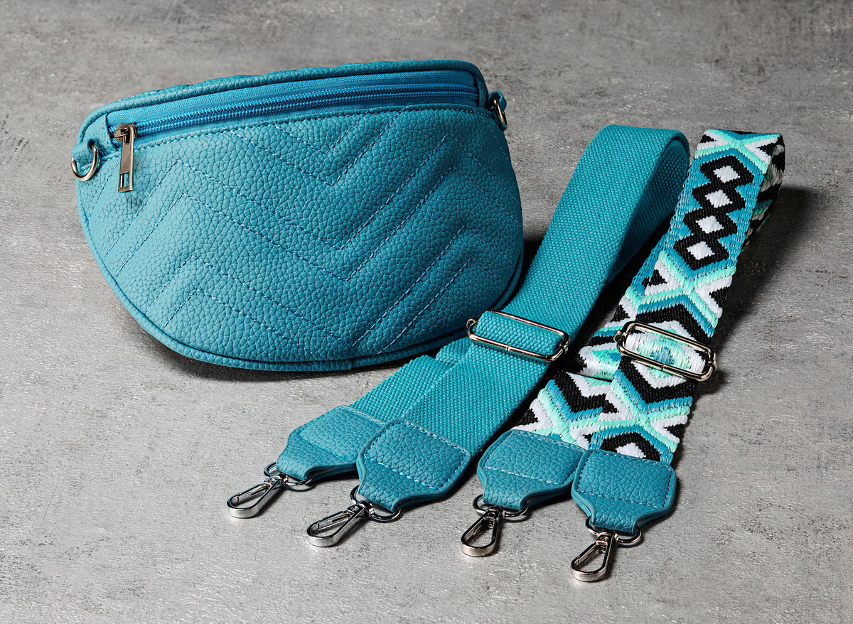 HJP Umhänge- & Bauchtasche "Couture" (Farbe: türkis)