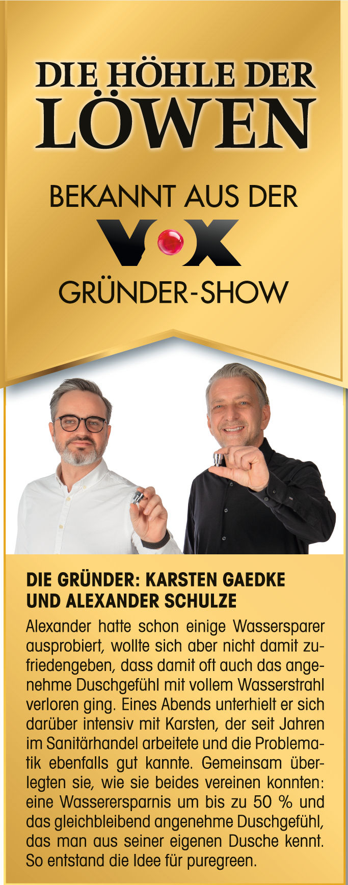 puregreen Wassersparer für die Dusche chromfarben