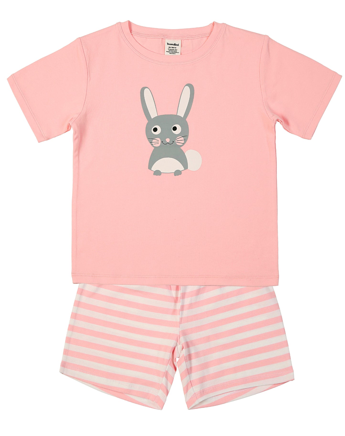 Schlafanzug HASE HENRY kurz in rosa/weiss