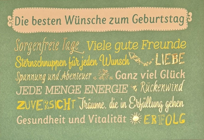 Die besten Wünsche zum Geburtstag (B6)