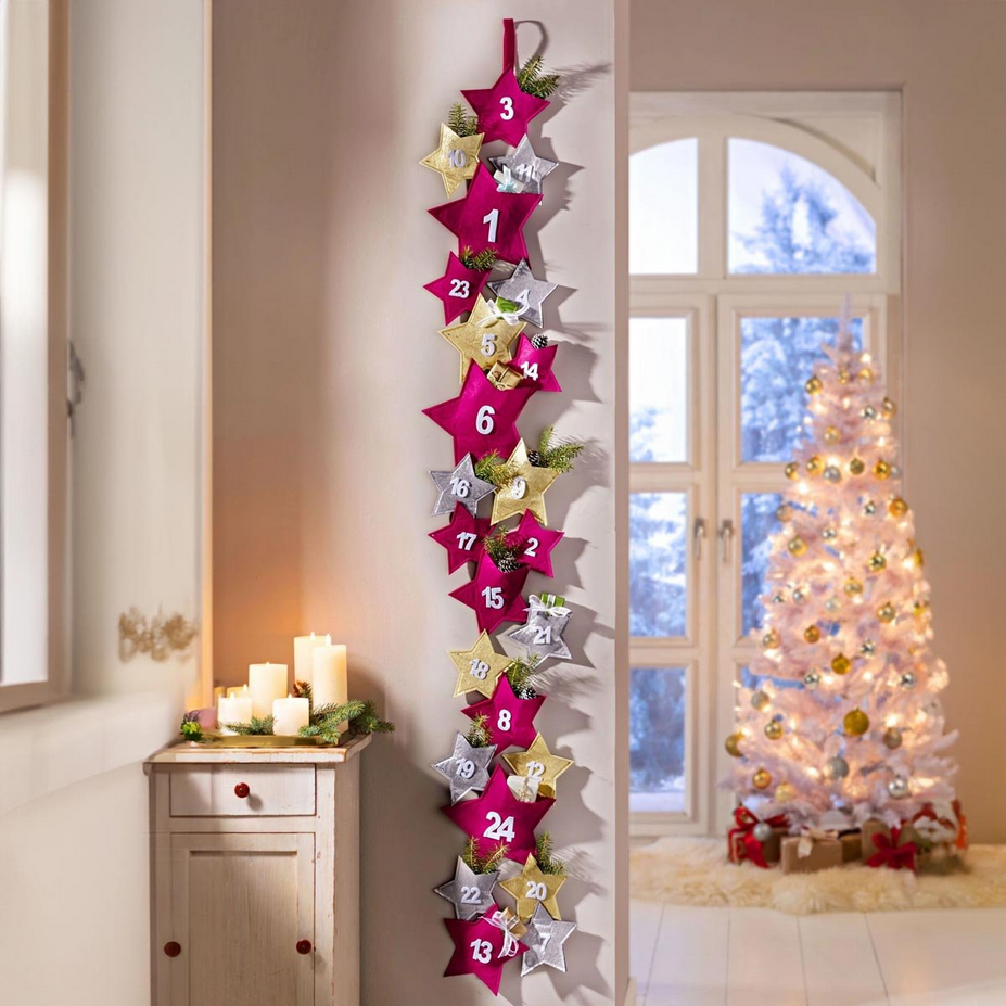Adventskalender "Stars" zum Selbstbefüllen (Farbe: berry)