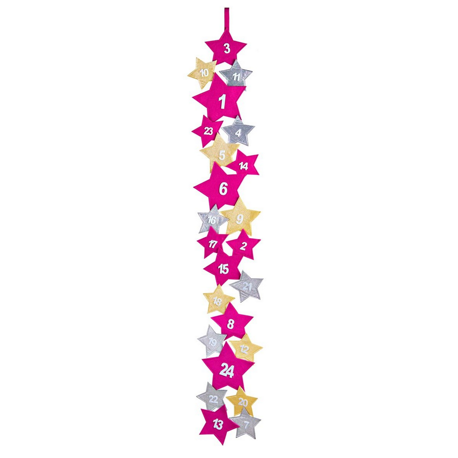 Adventskalender "Stars" zum Selbstbefüllen (Farbe: berry)