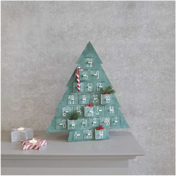 Adventskalender "Tanne" aus Holz mit 24 Schubladen