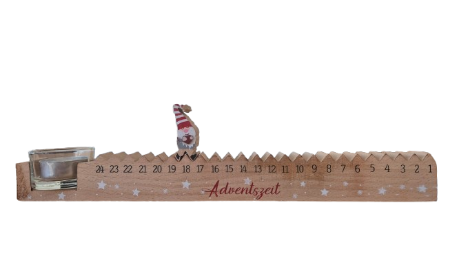 Adventskalender Holzleiste "Wichtel Tomte"