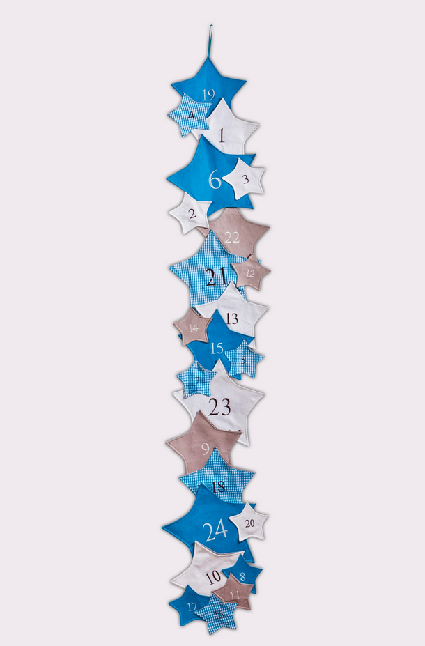 Adventskalender "Stars" zum Selbstbefüllen (Farbe: türkis)
