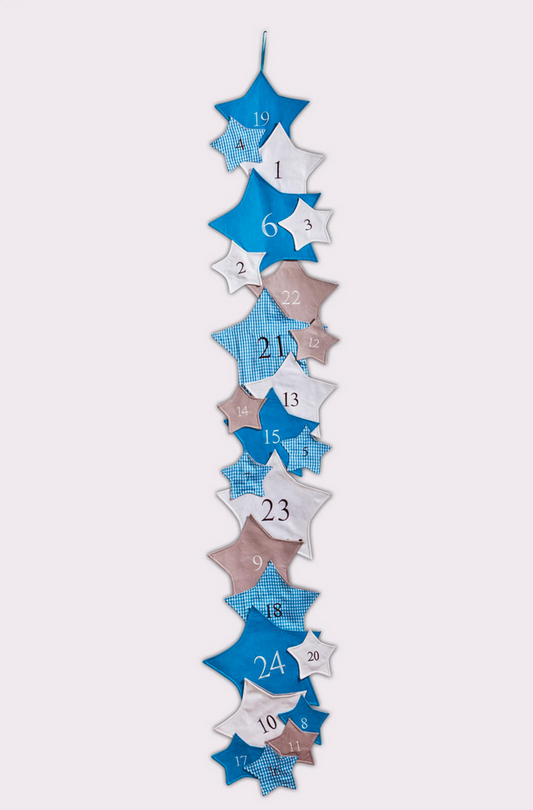 Adventskalender "Stars" zum Selbstbefüllen (Farbe: türkis)