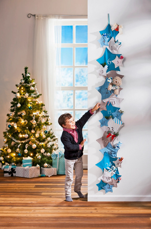 Adventskalender "Stars" zum Selbstbefüllen (Farbe: türkis)