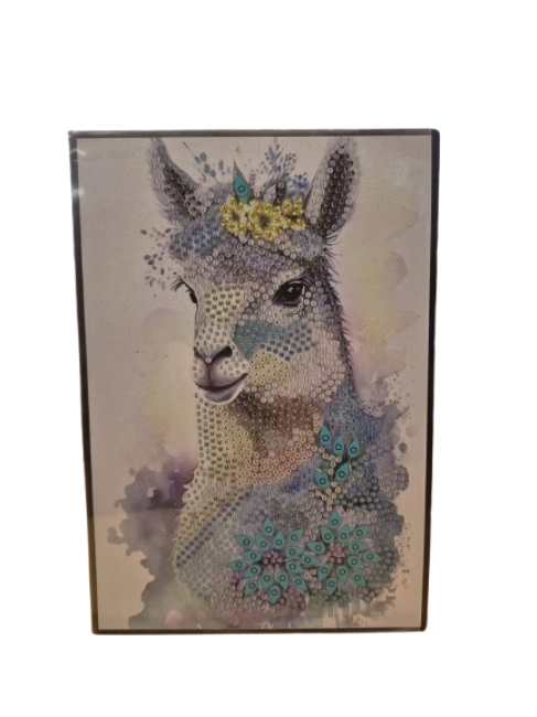 Diamond Painting Notizbuch (Motiv: Alpaka Ludwig, DIN A5)