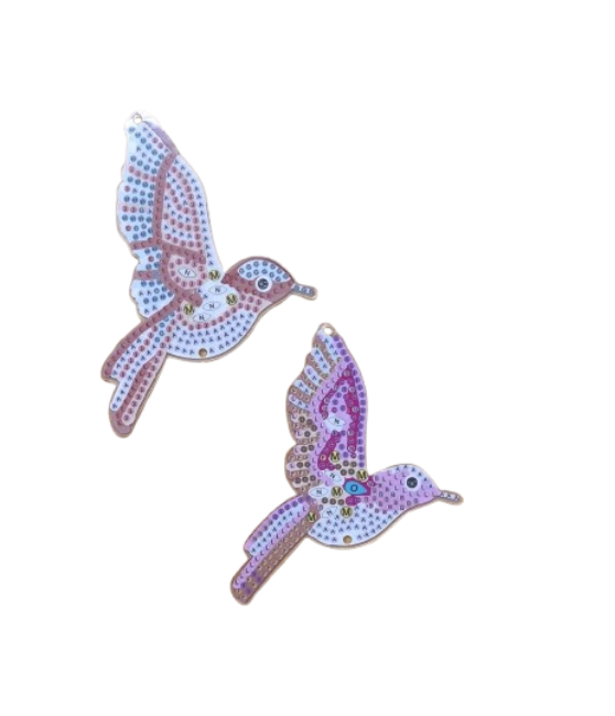 Diamond Painting Sonnenfänger "Kolibri" 2er-Set