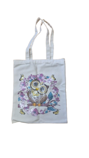 Diamond Painting Tragetasche "Eule" 29 x 34 cm